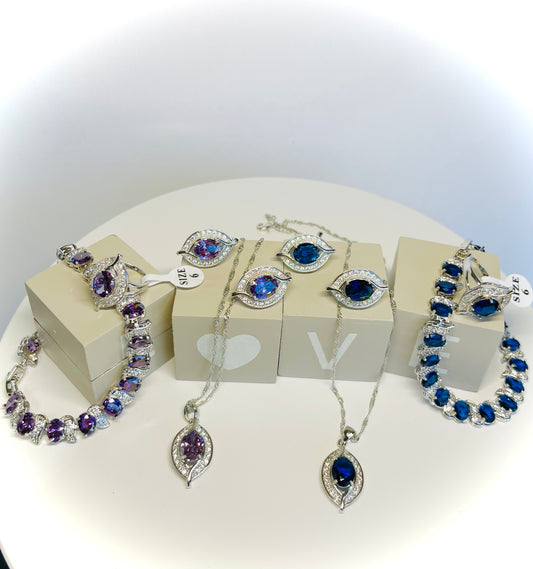 Blue & Purple necklace sets (2sets)