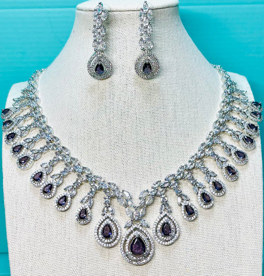 Gorgeous Dark Purple necklace set